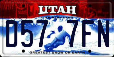 UT license plate D577FN