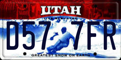 UT license plate D577FR