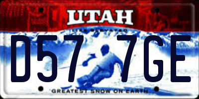UT license plate D577GE