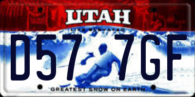 UT license plate D577GF