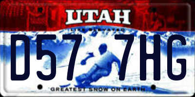 UT license plate D577HG