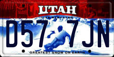 UT license plate D577JN