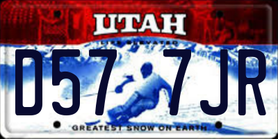 UT license plate D577JR