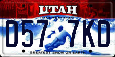 UT license plate D577KD