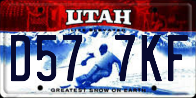 UT license plate D577KF