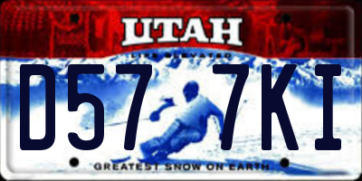 UT license plate D577KI