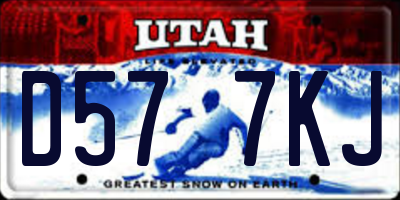 UT license plate D577KJ