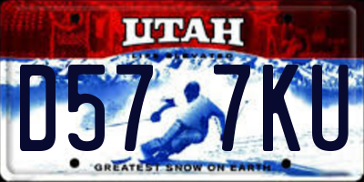 UT license plate D577KU