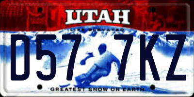 UT license plate D577KZ