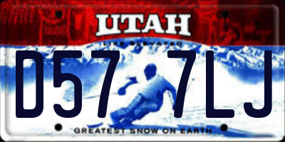 UT license plate D577LJ