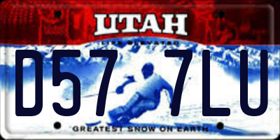 UT license plate D577LU