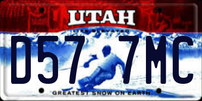 UT license plate D577MC