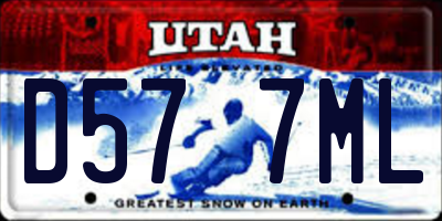 UT license plate D577ML