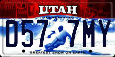 UT license plate D577MY