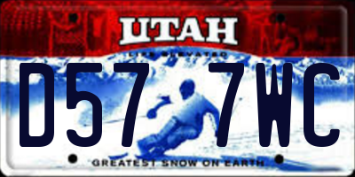 UT license plate D577WC