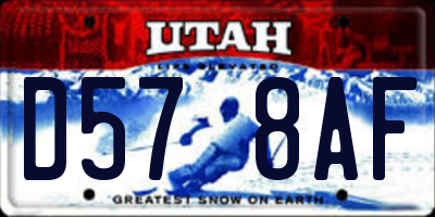UT license plate D578AF