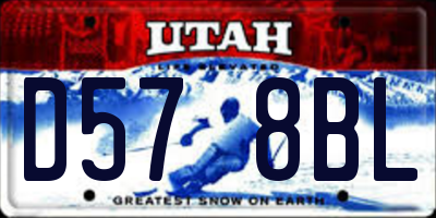 UT license plate D578BL