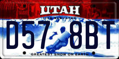 UT license plate D578BT