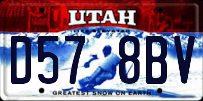 UT license plate D578BV