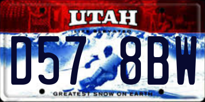 UT license plate D578BW