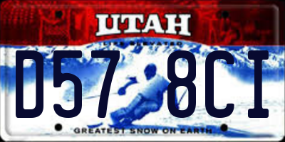UT license plate D578CI
