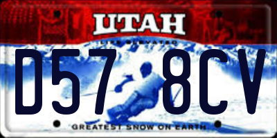 UT license plate D578CV