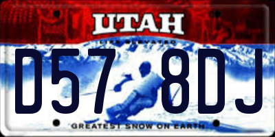 UT license plate D578DJ