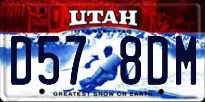 UT license plate D578DM