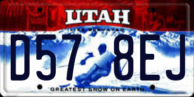 UT license plate D578EJ