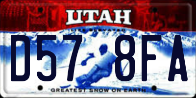UT license plate D578FA