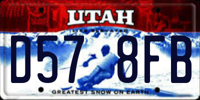 UT license plate D578FB