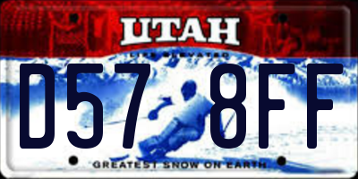 UT license plate D578FF