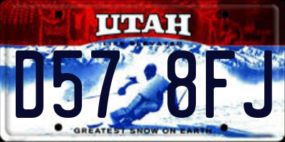 UT license plate D578FJ