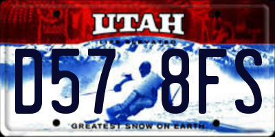 UT license plate D578FS