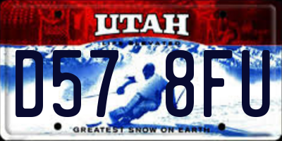 UT license plate D578FU