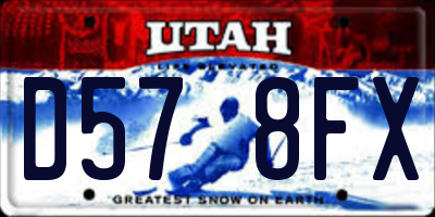 UT license plate D578FX