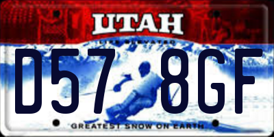 UT license plate D578GF
