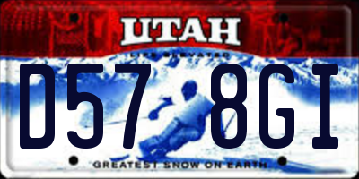 UT license plate D578GI