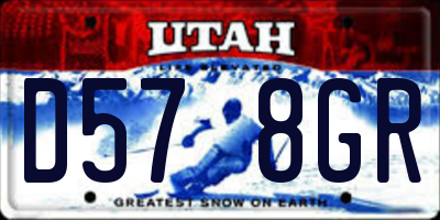 UT license plate D578GR