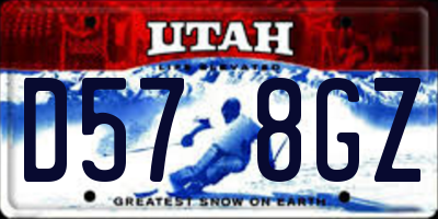 UT license plate D578GZ
