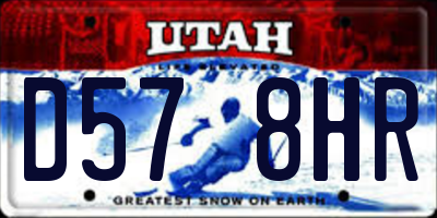 UT license plate D578HR