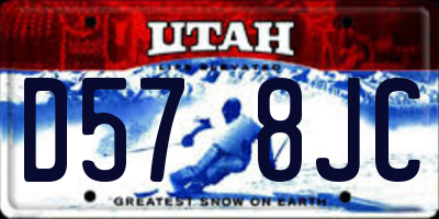UT license plate D578JC