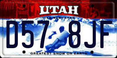 UT license plate D578JF