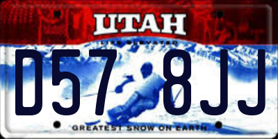 UT license plate D578JJ