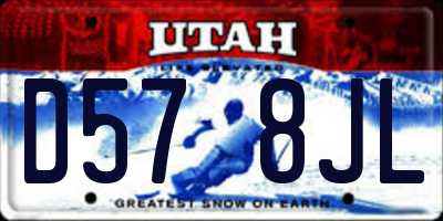UT license plate D578JL