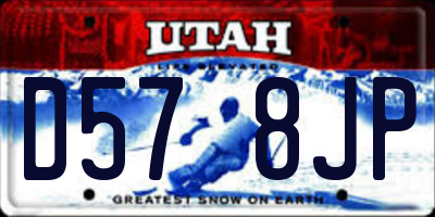 UT license plate D578JP
