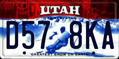 UT license plate D578KA