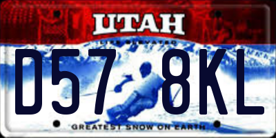 UT license plate D578KL