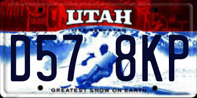 UT license plate D578KP