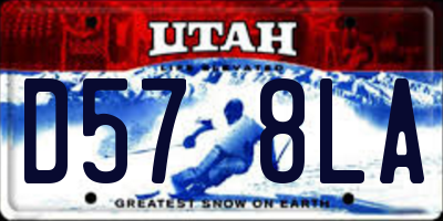 UT license plate D578LA
